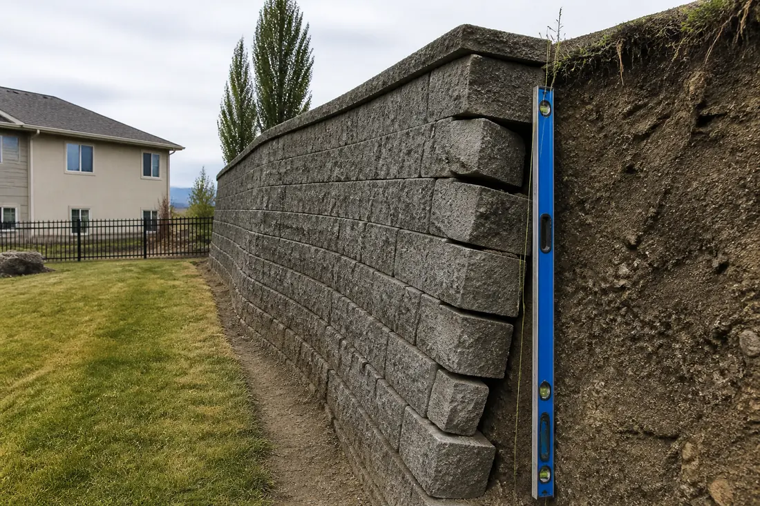 Leaning Retaining Wall Repair project